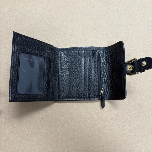 MICHAEL Michael Kors Black Leather Wallet with Gold Buckle - Picture 4 of 5